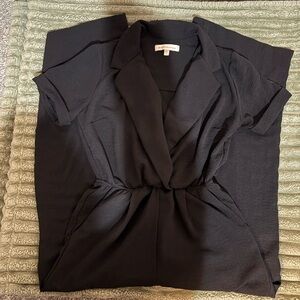 Black Short Sleeve Jumpsuit w/ Pockets